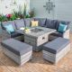 Hartman Heritage Casual Dining Set with Gas Fire Pit Table