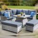 Hartman Heritage Square Casual Dining Set with Adjustable Table & Benches