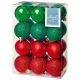 60mm Red & Green Multi Finish Shatterproof Baubles (Pack of 24)