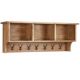 Oak Wall Shelf with Coat Rack - Oak Furniture