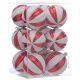 8cm Red & White Striped Shatterproof Pumpkin Baubles (Pack of 12)