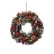 Snow Tipped Pinecone & Red Berry Artificial Wreath 