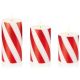 Red & White Candy Cane Stripe Real Wax LED Candles - Set of 3