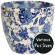 Monza Vintage Blue Indoor Plant Pot (Size options)