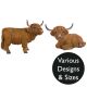 Vivid Arts Real Life Highland Cattle - Design Choice